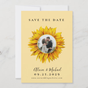 Rustikale Sonnenblumen Foto Hochzeit speichern das Save The Date
