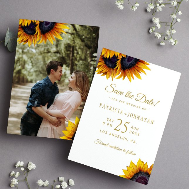 Rustikale Sonnenblumen FOTO Save the Date Hochzeit (Von Creator hochgeladen)