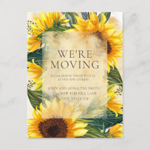 Rustikale Sonnenblumen Grüne Blätter ändern Adress Postkarte
