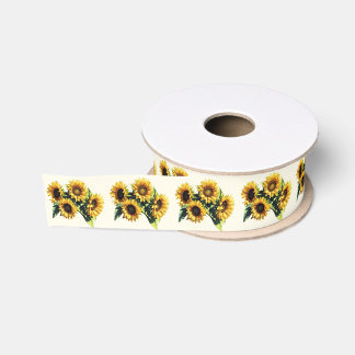 Rustikale Sonnenblumen-Herbst-Hochzeitsgunst Ripsband