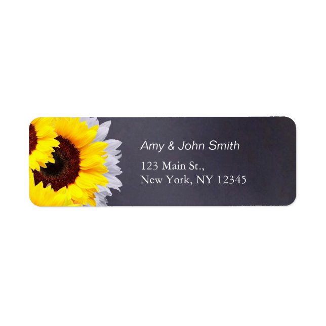 Rustikale Sonnenblumen Hochzeit Adresse Etiketten  (Vorne)