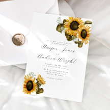 Rustikale Sonnenblumen-Hochzeit Einladung