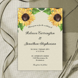Rustikale Sonnenblumen Hochzeit Einladung