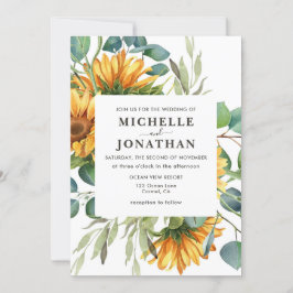 Rustikale Sonnenblumen Hochzeit Einladung Herbstfa