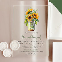 Rustikale Sonnenblumen-Hochzeit im Mason-Glas-Stil