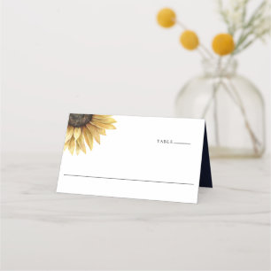 Rustikale Sonnenblumen-Hochzeit Platzkarte