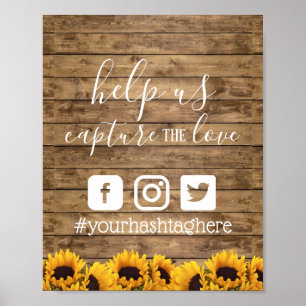 Rustikale Sonnenblumen Hochzeit Social Media Hasht Poster