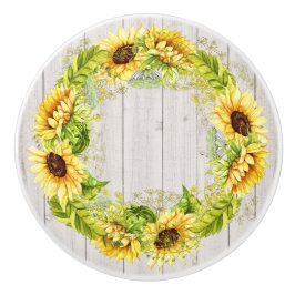 Rustikale Sonnenblumen, Kabinett/Schubfach Keramikknauf