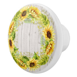 Rustikale Sonnenblumen, Kabinett/Schubfach Keramikknauf