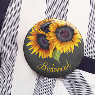 Rustikale Sonnenblumen Kalkbrettbrücke Button