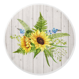 Rustikale Sonnenblumen Keramikknauf