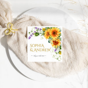 Rustikale Sonnenblumen & Lavander Wedding Napkins Serviette