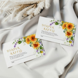 Rustikale Sonnenblumen & Lavander-Windschutzkarte Begleitkarte