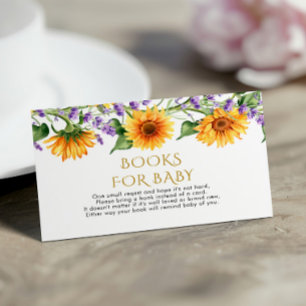 Rustikale Sonnenblumen & Lavendelbuch für die Kind Begleitkarte