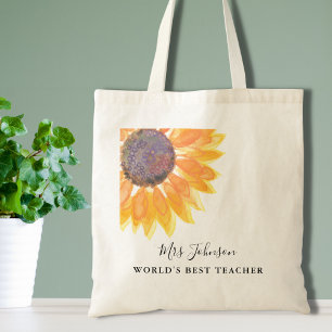 Rustikale Sonnenblumen-Lehrertasche Tragetasche