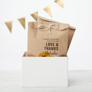 Rustikale Sonnenblumen-Liebe-und-Dankeschön-Baby-P Geschenktütchen