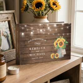 Rustikale Sonnenblumen Mason Jar String Lights Hoc Gästebuch
