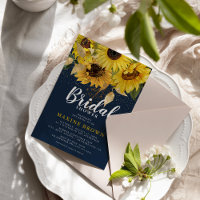 Rustikale Sonnenblumen, Navy & Gold Brautparty