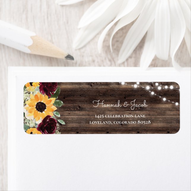 Rustikale Sonnenblumen Rose Hochzeitsheizung Holz  (Insitu)
