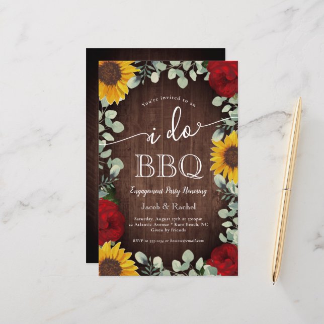 Rustikale Sonnenblumen Rose Ich mache GRILLEN Verl (Vorderseite/Rückseite Beispiel)