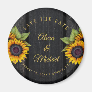 Rustikale Sonnenblumen schicke Scheune Holz Hochze Magnet