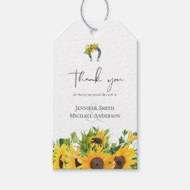 Rustikale Sonnenblumen, Südliche Hochzeit Geschenkanhänger