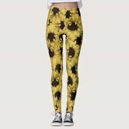 Rustikale Sonnenblumen überall in den Leggings