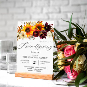 Rustikale Sonnenblumen und Burgunder Blumenfreunde Einladung