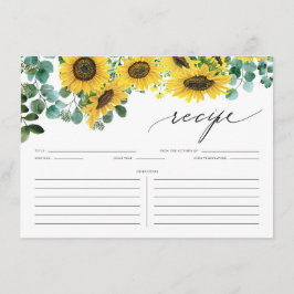 Rustikale Sonnenblumen und Eukalyptus-Duschrei Begleitkarte