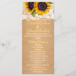 Rustikale Sonnenblumen und Hochzeitsprogramm Programm