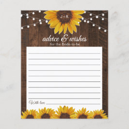 Rustikale Sonnenblumen und Lights Monogram Hochzei