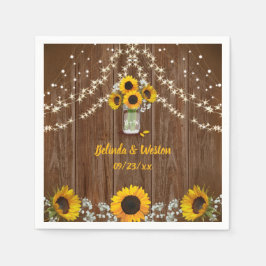 Rustikale Sonnenblumen und Mason Jar Wedding Serviette