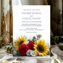 Rustikale Sonnenblumen- und Rosen-Hochzeit