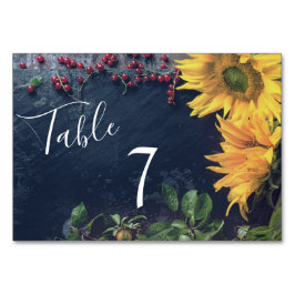 Rustikale Sonnenblumen und Schieferlandschaften Tischnummer