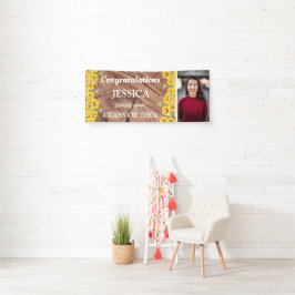 Rustikale Sonnenblumen und Textur-Abschluss Banner