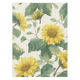 Rustikale Sonnenblumen-Watercolor-Blumen-Farmhouse Tischdecke