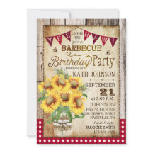 Rustikale Sonnenblumen Wohn Gingham Karo Geburtsta