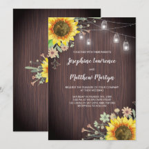 Rustikale Sonnenblumen Wood Mason Jar Wedding
