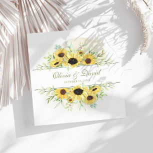 Rustikale Sonnenblumen-Wunschhochzeit Serviette