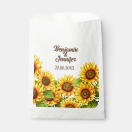 Rustikale Sonnenblumenbeutel für Gastgeschenke Hoc Geschenktütchen