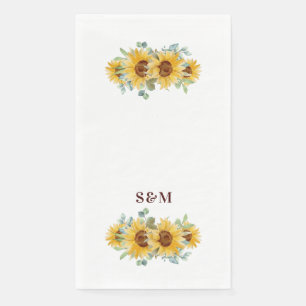 Rustikale Sonnenblumencreme Serviette
