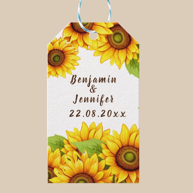 Rustikale Sonnenblumendusche Gastgeschenk Hochzeit Geschenkanhänger (Von Creator hochgeladen)