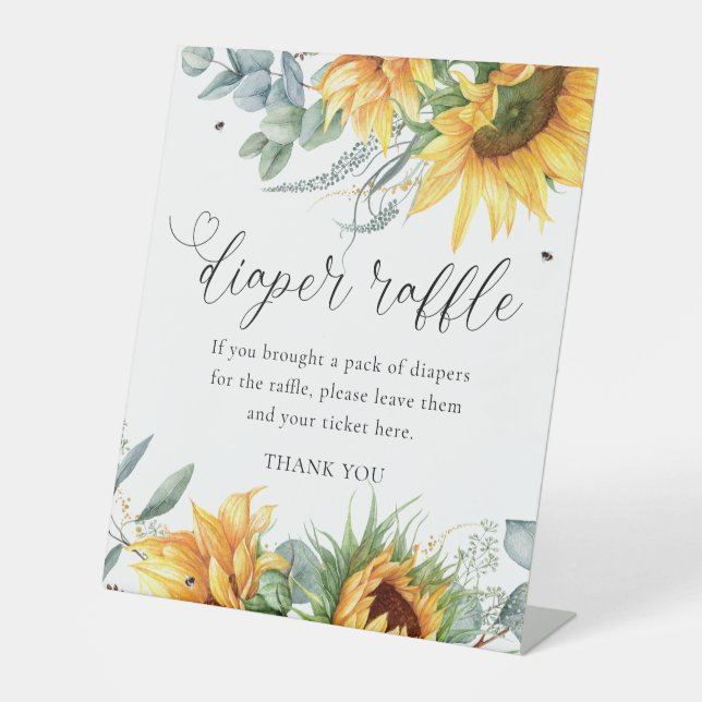 Rustikale Sonnenblumendusche Windelwanne Windelwan Sockelschild (Vorderseite)