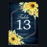 Rustikale Sonnenblumengrün Hochzeiten Tischnummern<br><div class="desc">Helfen Sie Ihren Gästen,  sich mit diesen wunderschönen doppelseitigen Tischnummer-Karten schnell zurechtzufinden. Bearbeiten Sie einfach die Zahlen,  Namen und Datum! Dieses Design besticht durch einen wunderschönen rustikalen Blumenstrauß und einen eleganten Script-Schriftart. Sehen Sie sich die gesamte Kollektion Rustic Sunflower Greenery an,  um mehr passende Artikel zu erhalten!</div>