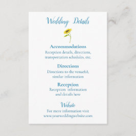 Rustikale Sonnenblumenhochzeit Begleitkarte