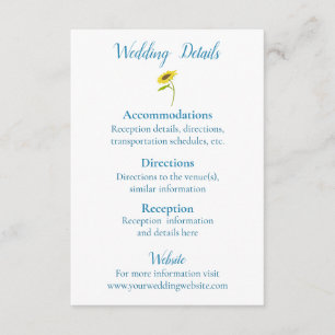 Rustikale Sonnenblumenhochzeit Begleitkarte