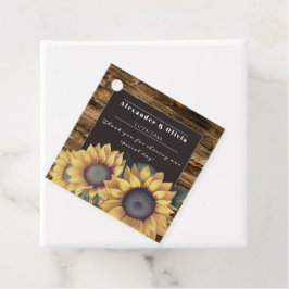 Rustikale Sonnenblumenhochzeit Geschenkanhänger