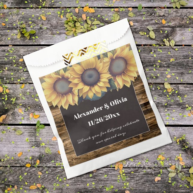 Rustikale Sonnenblumenhochzeit Geschenktütchen (Rustic Sunflower Wedding Favor Bags)