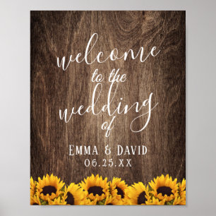 Rustikale Sonnenblumenhochzeit Poster