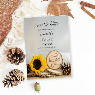 Rustikale Sonnenblumenhochzeit rettet das Datum Save The Date